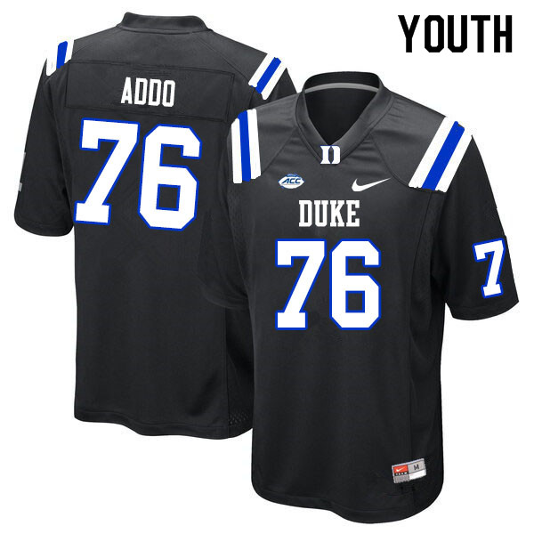 Youth #76 Peace Addo Duke Blue Devils College Football Jerseys Sale-Black